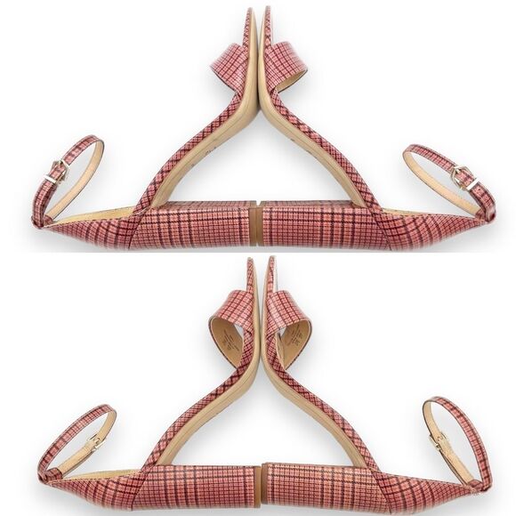 Sam Edelman Yaro Block Heel Ankle Strap Sandal Warm Pink Plaid Women’s Size 8.5 - Picture 12 of 16